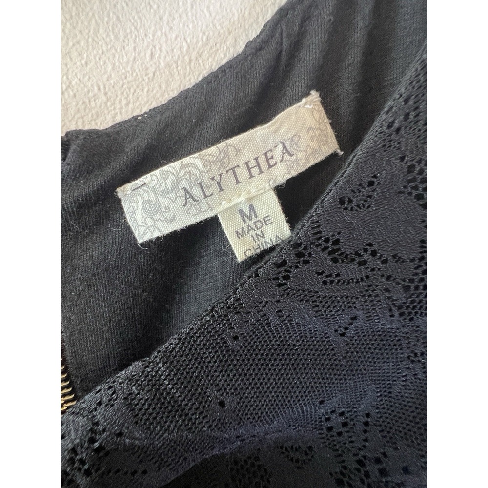 Black Lace Sheer Whimsigoth‎ Grunge Sexy Dress Women M Steampunk Vampire Party - Picture 6 of 13